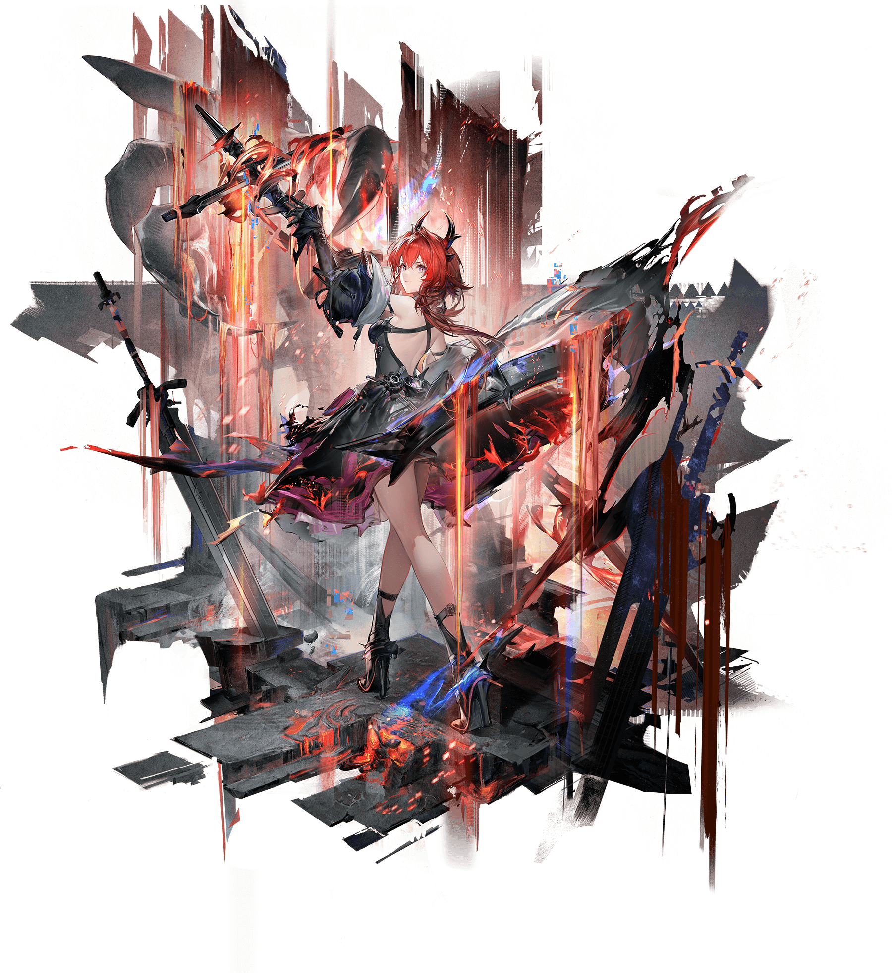 Laevatain - 6-Star Striker Operator Portrait from Arknights Endfield